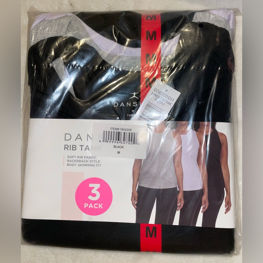 NWT 3 PACK Danskin Ribbed Tank Tops, Soft, Racerback